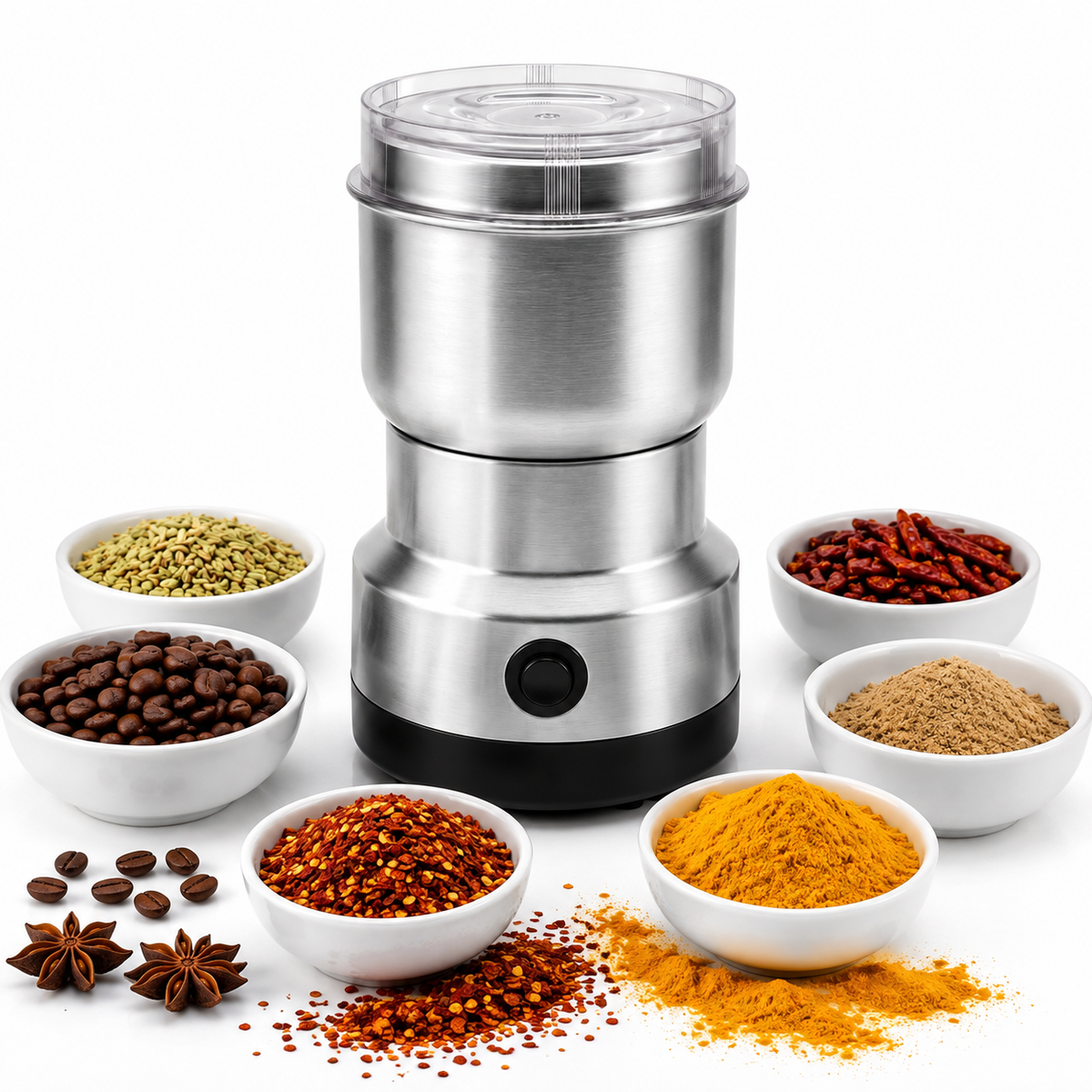 Mini Electric Spice Grinder – Stainless Steel Portable Mixer